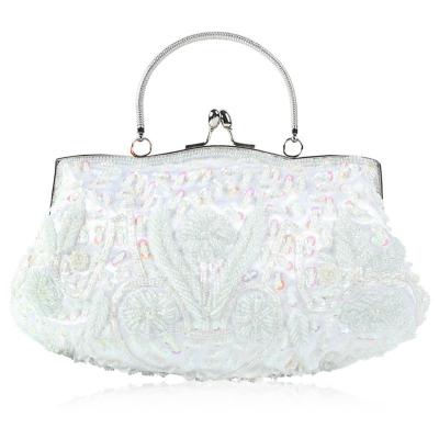 결혼식클러치 여자 빈티지 구슬 스팽글 꽃 꽃이 저녁 지갑 손잡이 웨딩 칵테일 파티 핸드백 작은 토트가있는 큰 클러치 가방