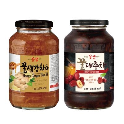 생강차 꽃샘 꿀생강차S1kg + 꽃샘 꿀 대추차1kg, 1세트