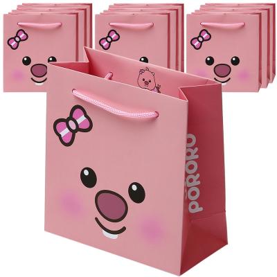 선물포장 포포팬시 위드 뽀로로 쪼꼬미 쇼핑백, 핑크, 10p