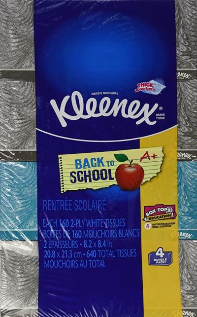 화장품도매업체 Kleenex 페이셜 티슈 - 160 2겹 박스, 4팩 (디자인 및 색상은 다를 수 있음) 크리넥스