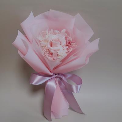 졸업식꽃다발 핑크장미수국프리져브드꽃다발-(쇼핑백포함)