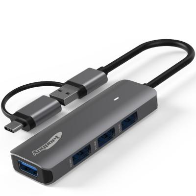 멀티허브 애니포트 4포트 C타입 USB 3.0 4 in 2 노트북 맥북 멀티허브 AP-TC41UH, 블랙